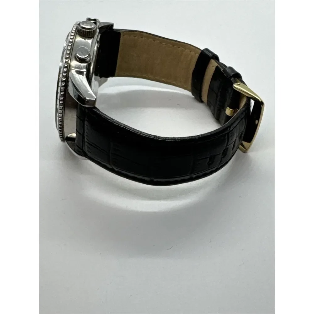 Michael Kors MK8018 Men's Black Leather Analog Dial Quartz Genuine Watch JNA851